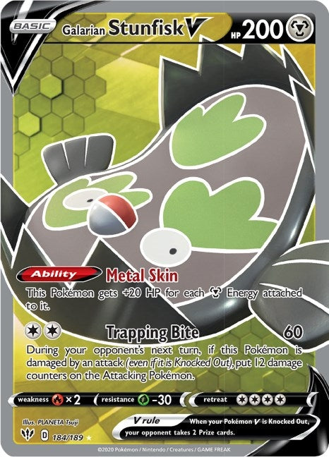 Galarian Stunfisk V (Full Art) (184/189) (SWSH03)