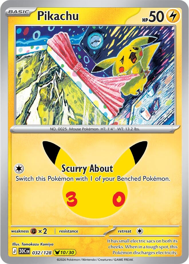 Pikachu (032/128) (30C)
