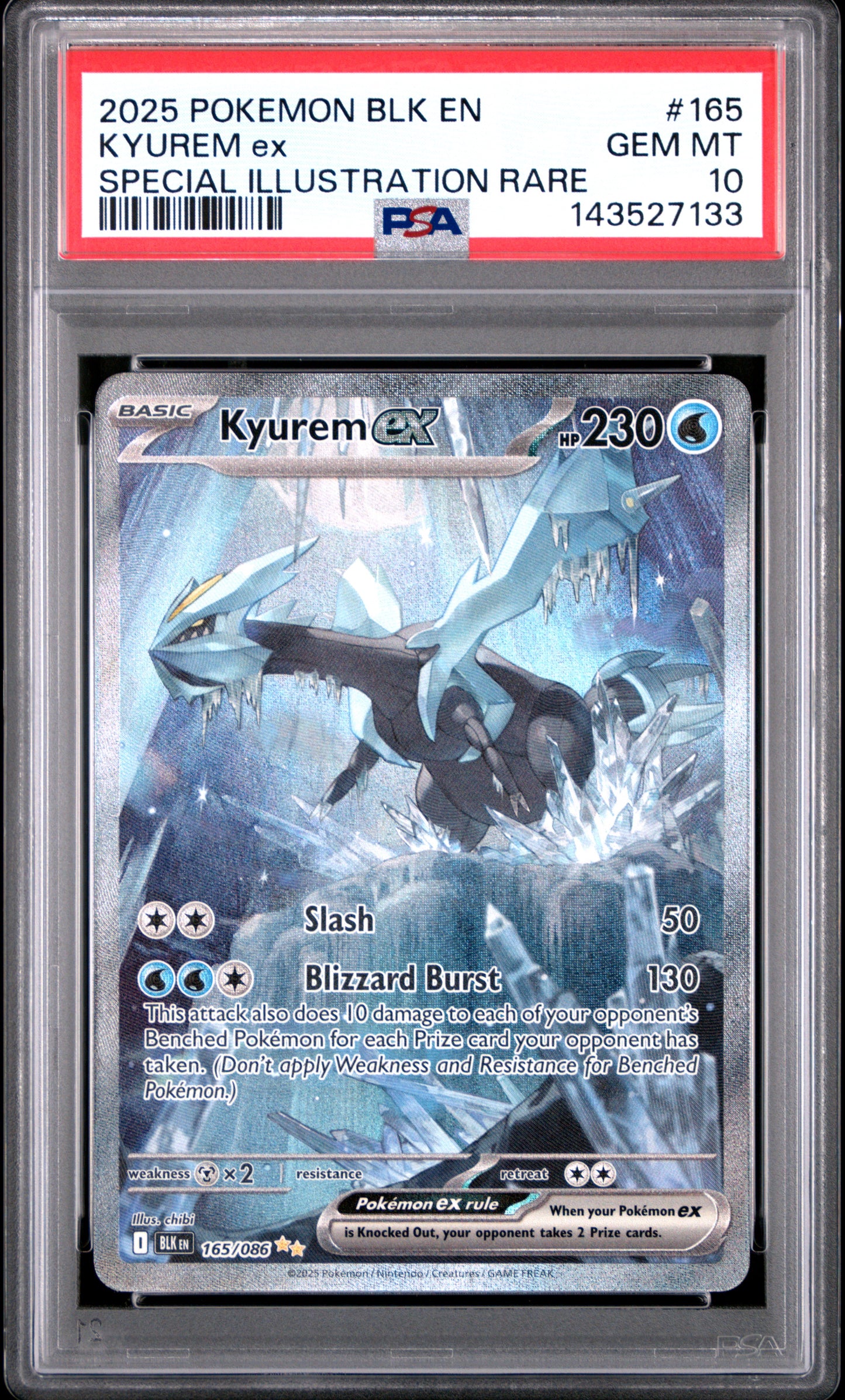 KYUREM ex SPECIAL ILLUSTRATION RARE 2025 POKEMON BLK EN-BLACK BOLT PSA GEM MT 10