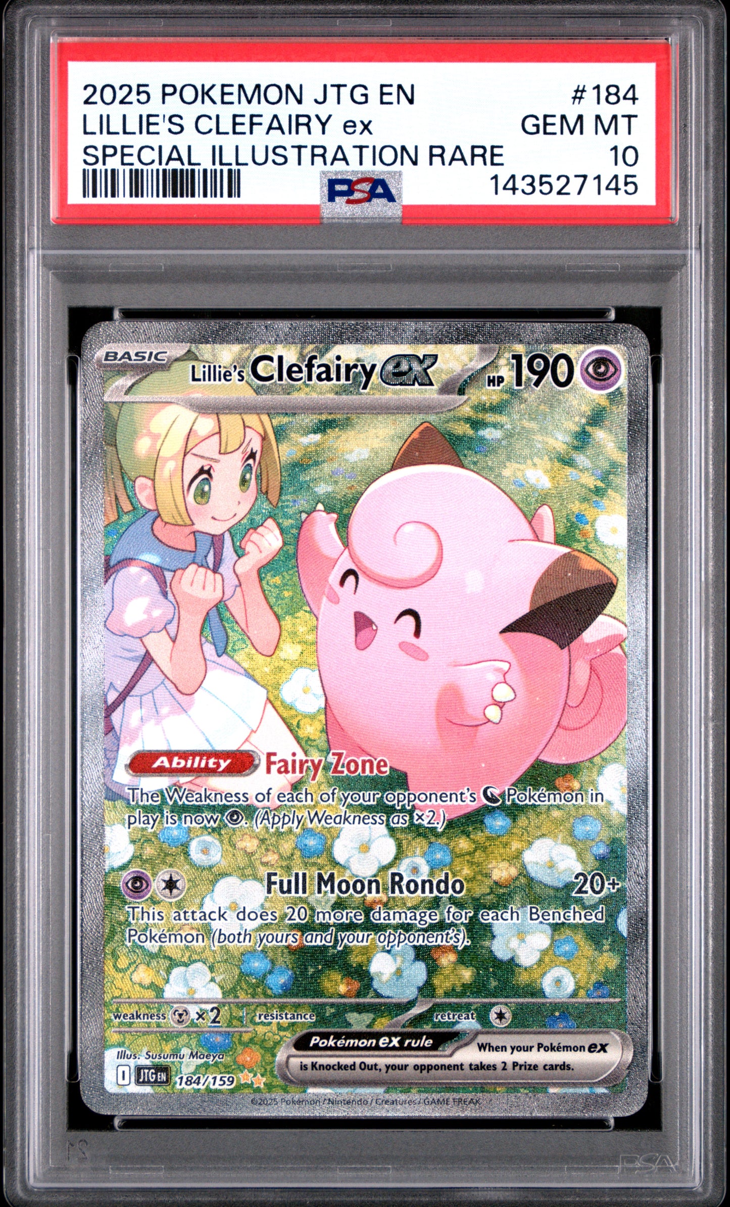 LILLIE'S CLEFAIRY ex SPECIAL ILLUSTRATION RARE 2025 POKEMON JTG EN-JOURNEY TOGETHER PSA GEM MT 10