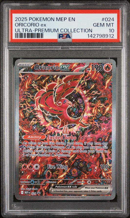 ORICORIO ex ULTRA-PREMIUM COLLECTION 2025 POKEMON MEP EN-ME BLACK STAR PROMO PSA GEM MT 10